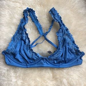 Aerie Happy Unlined Bralette in Blue